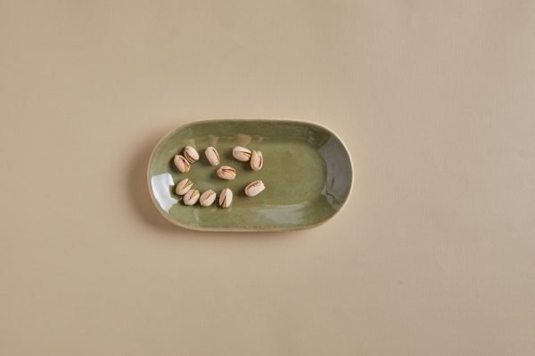 קערית אליפסה קטנה בצבע חאקי