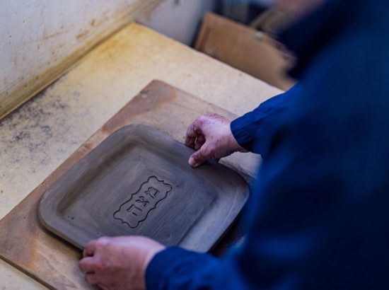 צלחת מצה מקרמיקה - עבודת יד